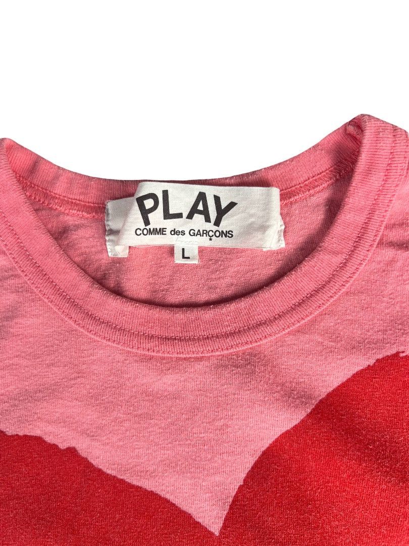 Comme des Garcons Rare Comme des Garçons PLAY Big Heart Pink T-Shirt Size L Size US L / EU 52-54 / 3 - 2 Thumbnail