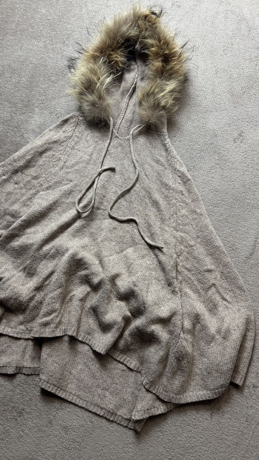If Six Was Nine Real Fur Hood Knit Poncho ifsixwasnine CDG LGB goa angora Size US M / EU 48-50 / 2 - 3 Thumbnail