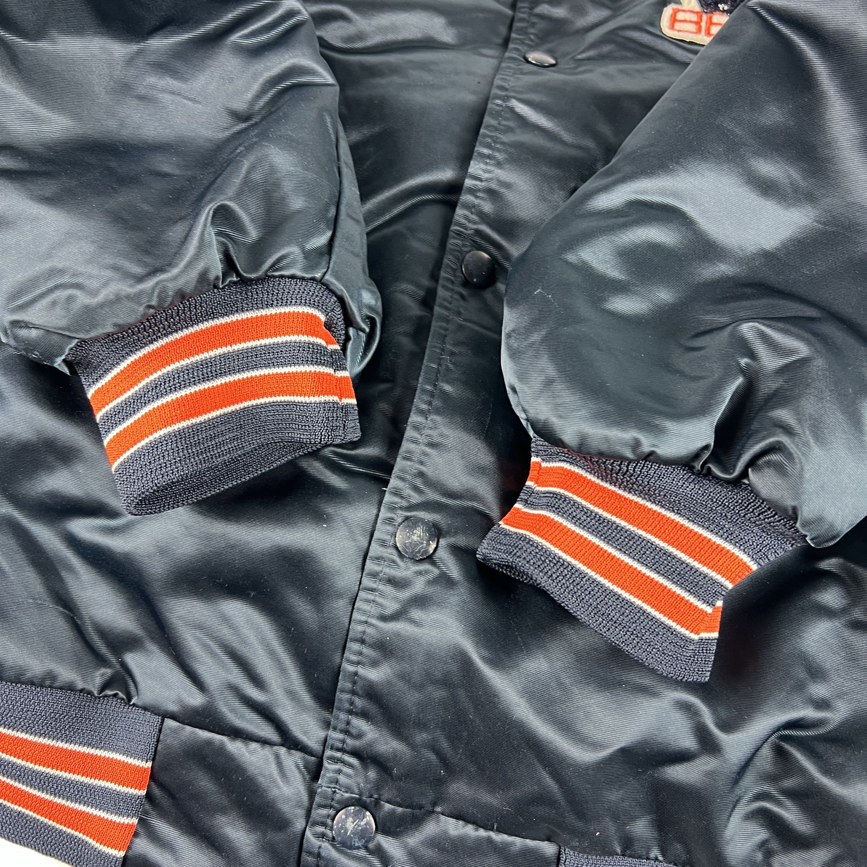 Chalk Line VTG 90 Chicago Bears Satin Jacket Blue Snap Button Bomber Size US XL / EU 56 / 4 - 7 Thumbnail