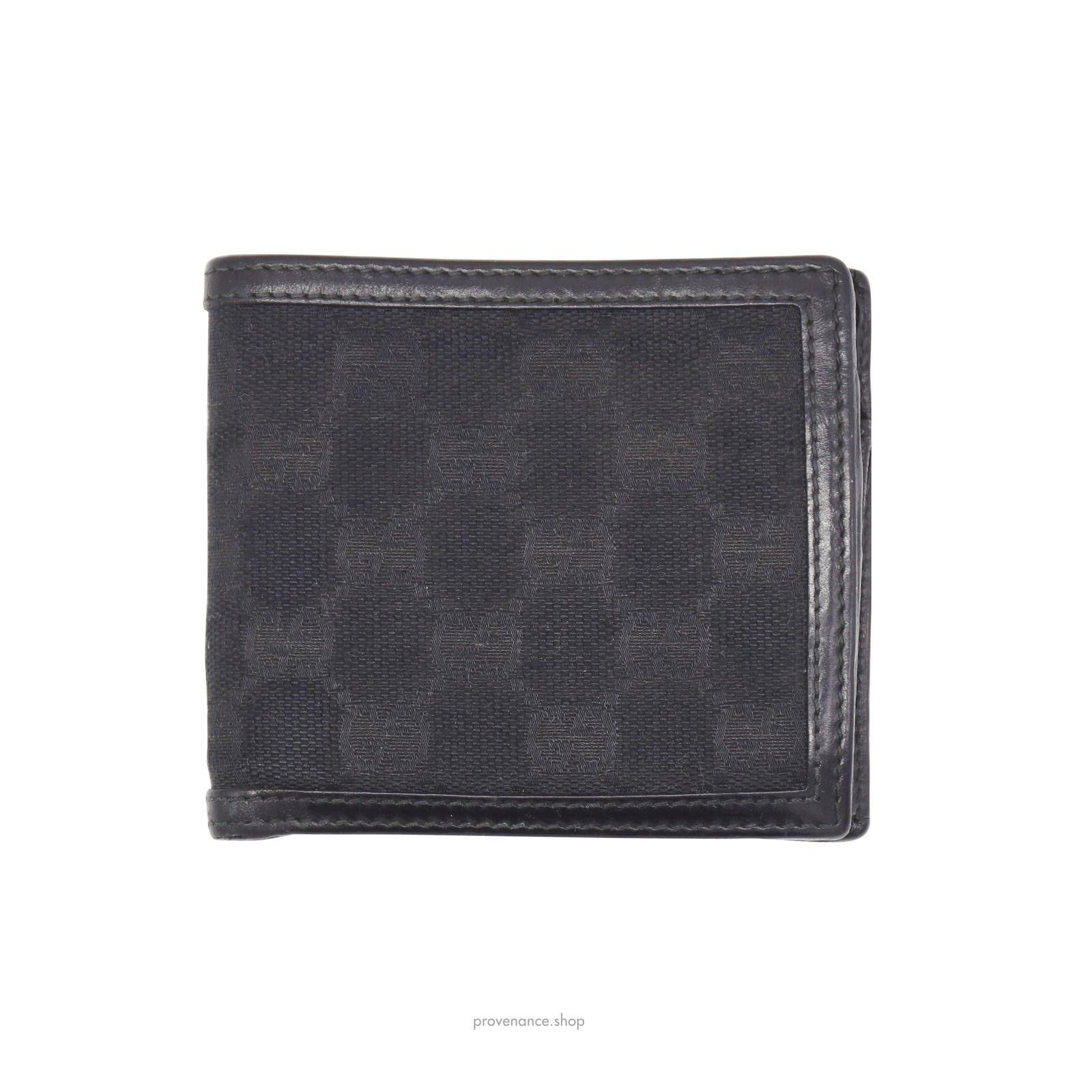 image of Gucci Bifold Wallet - GG Canvas With Leather Trim in Black, Men's