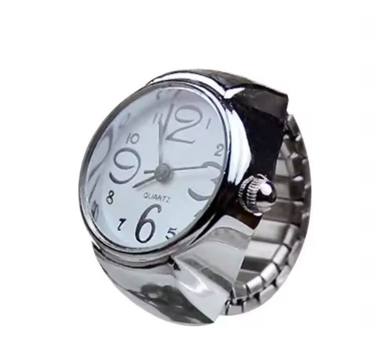 Jewelry Watch Adjustable Ring in Silver, Men's