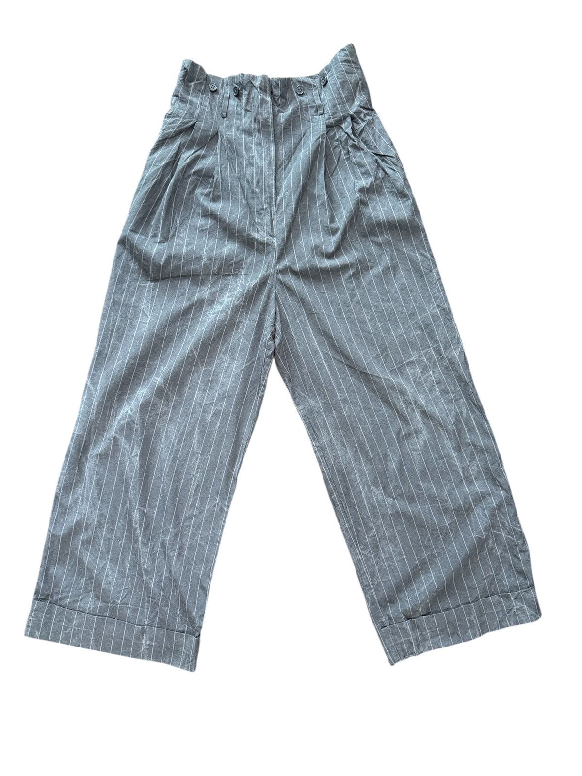 MOUSSY Japan Brand MOUSSY Wide Pants Long Rise Stripe Baggy Style Size US 33 - 1 Thumbnail