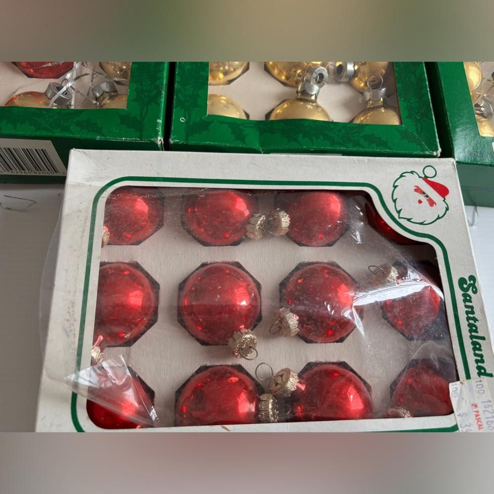 Designer 48 Vintage Glass Christmas Ornaments - Gold and Red Size ONE SIZE - 5 Thumbnail
