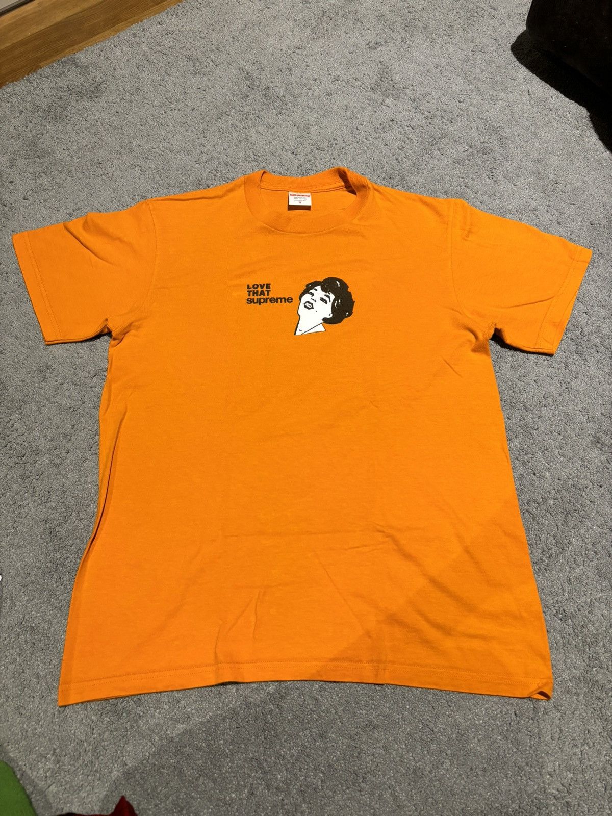 Designer × Supreme Orange „love that supreme“ shirt Size US S / EU 44-46 / 1 - 1 Thumbnail