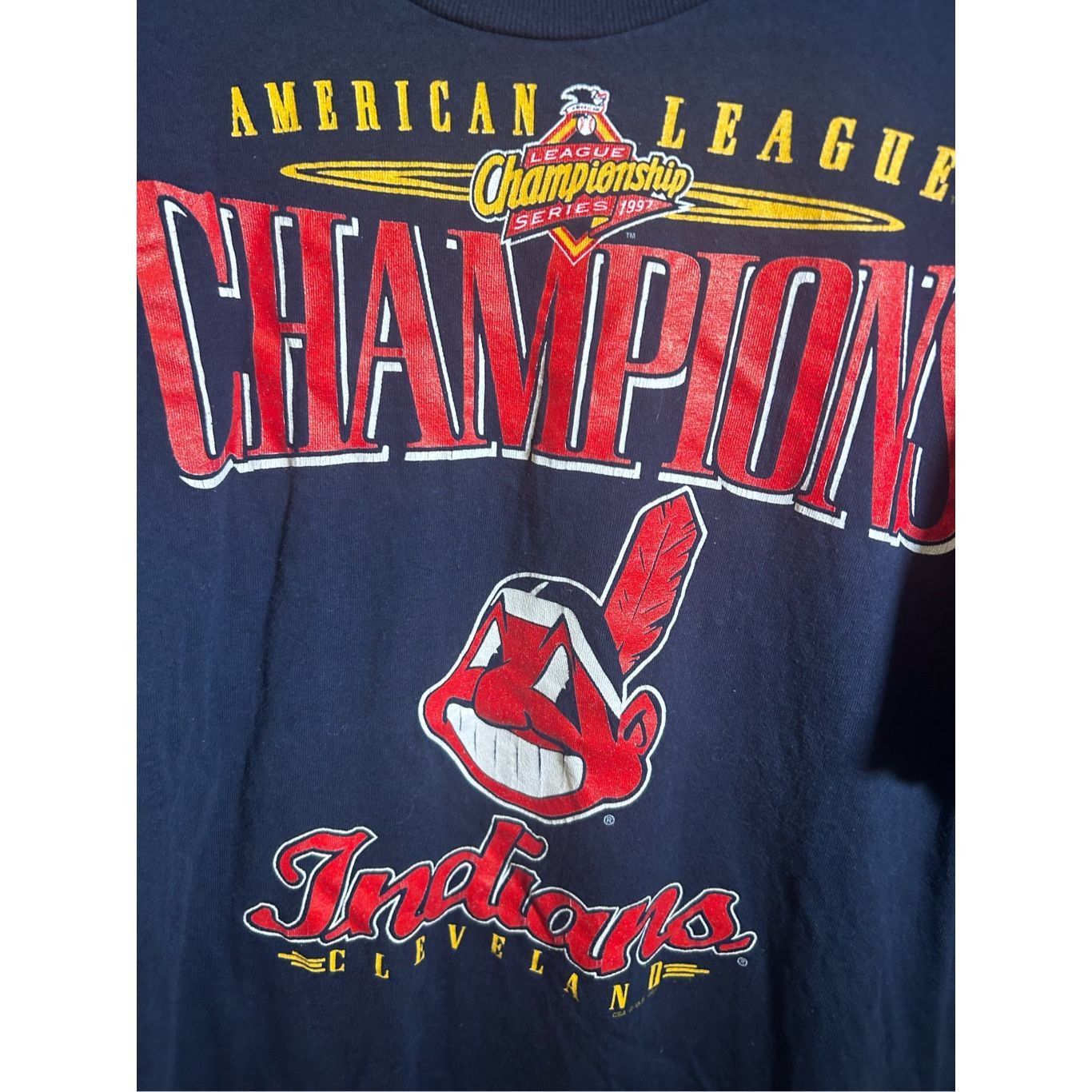 Vintage Vintage 1997 Cleveland Indians chief WAHOO Logo Championship Size US L / EU 52-54 / 3 - 2 Thumbnail