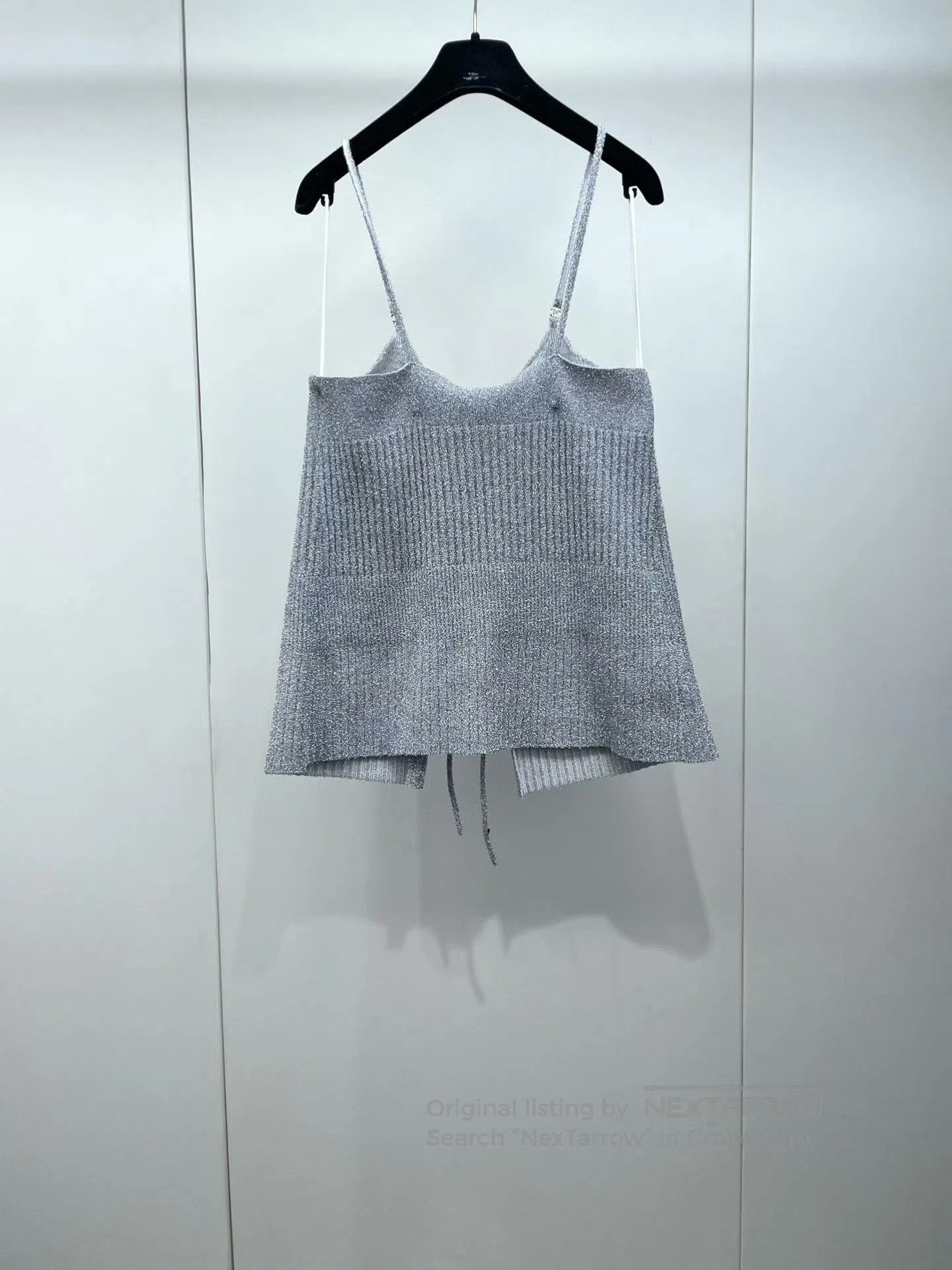 Chanel Chanel 22A Diamond Buckle Silver Knit Camisole. Size S / US 4 / IT 40 - 4 Thumbnail