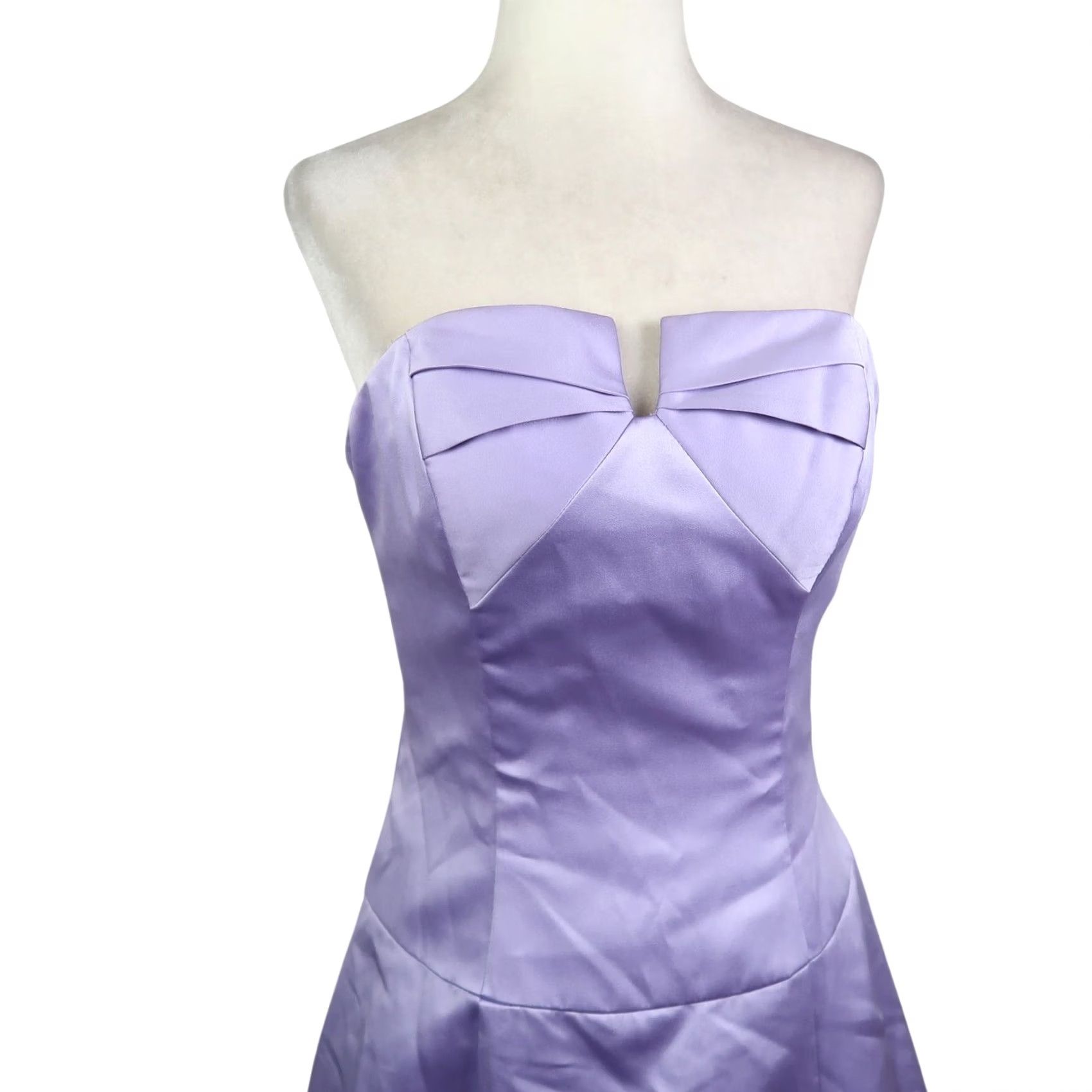 Forever 21 Forever Yours Satin Strapless Bridesmaid Dress Purple Lavender 6 Size M / US 6-8 / IT 42-44 - 2 Thumbnail