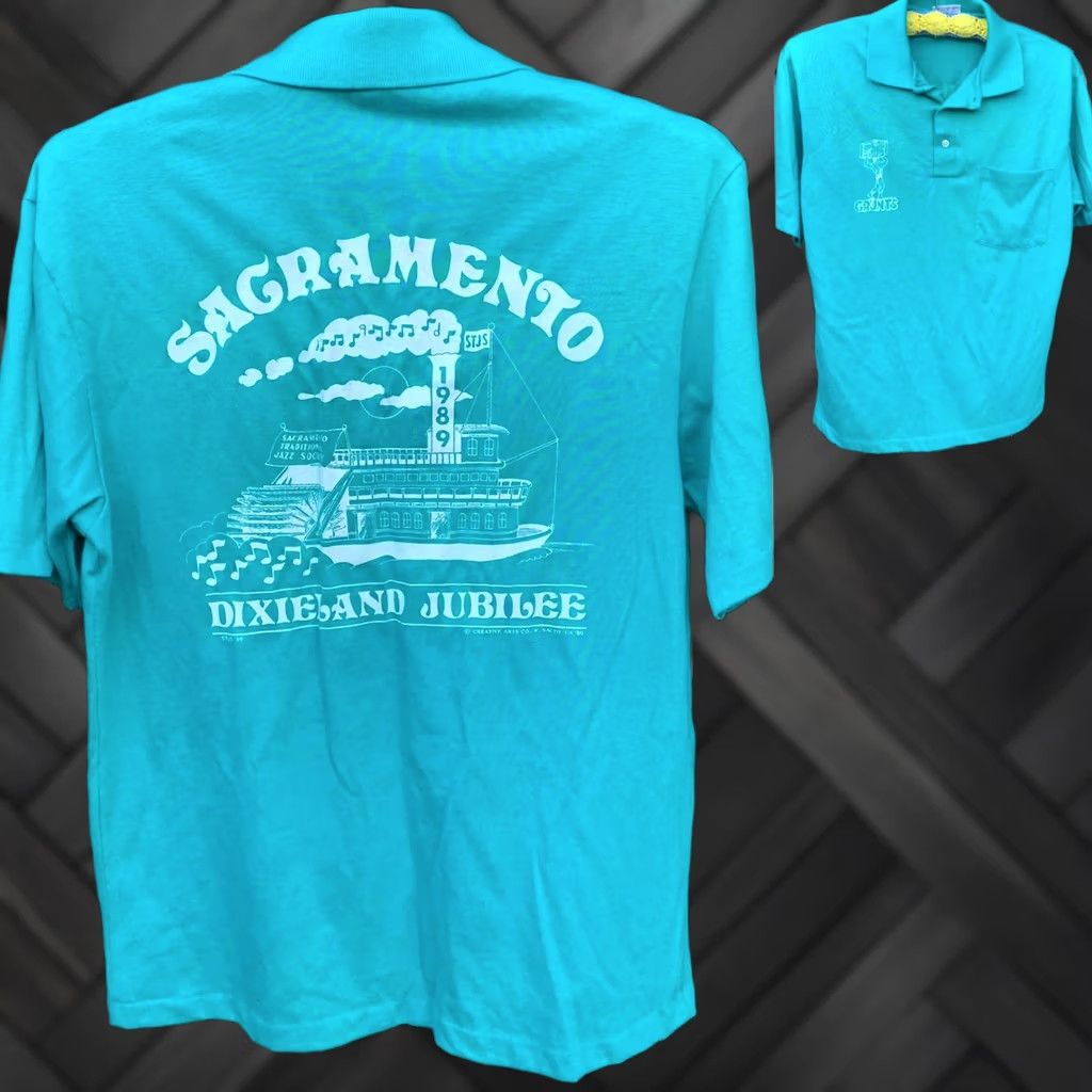 Vintage VINTAGE Grunt’s Sacramento 1989 Dixieland Jubilee pocket polo shirt M Size US M / EU 48-50 / 2 - 1 Thumbnail