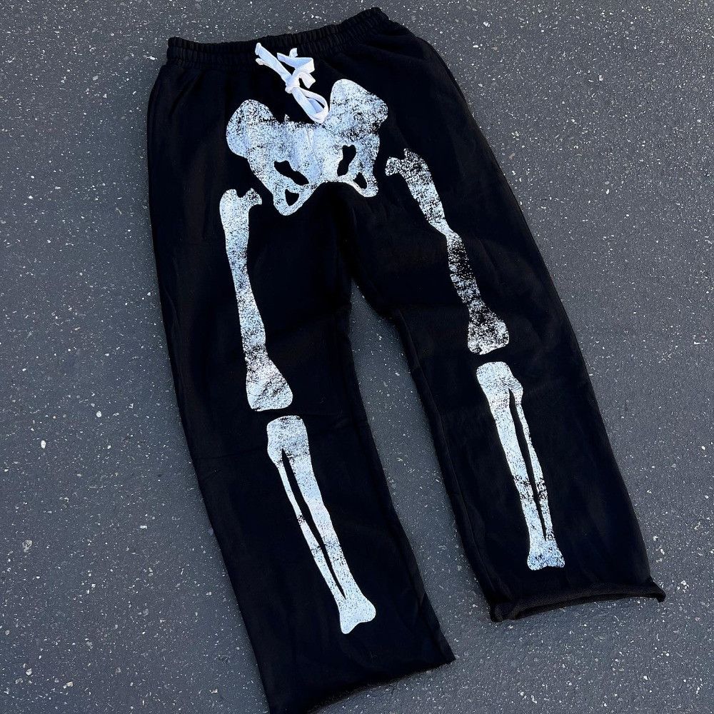 Japanese Brand Cotton Bones Printed Elastic Waist Sweatpants Size US 30 / EU 46 - 1 Thumbnail