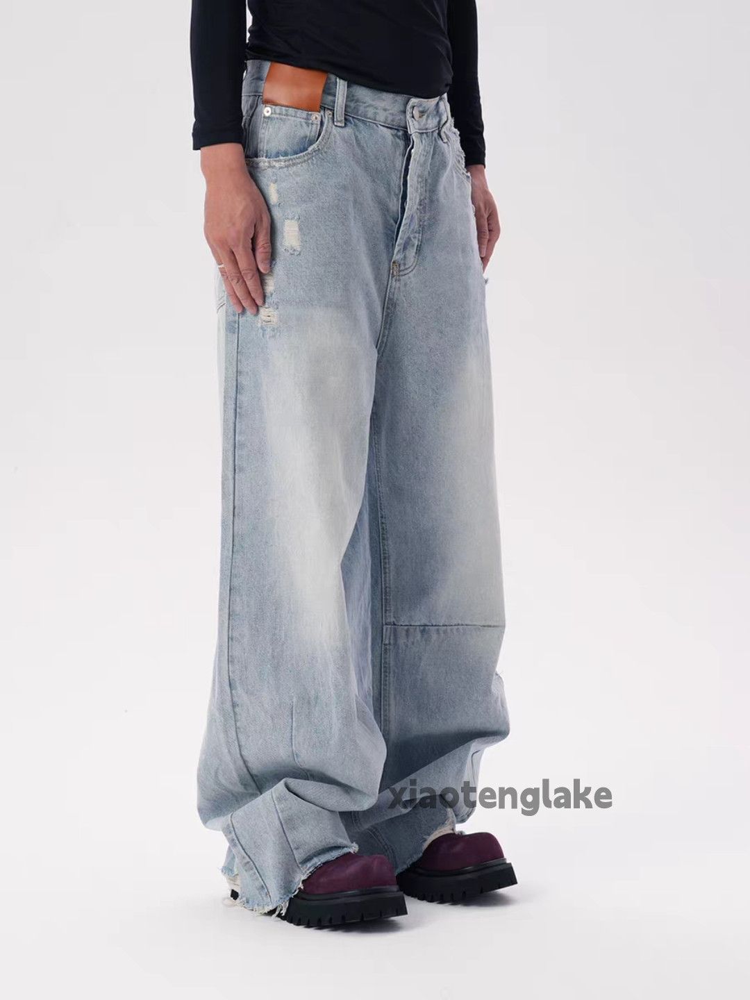 Jean xtl vintage wide Leg loose hiphop y2k ripped jeans Size US 30 / EU 46 - 1 Thumbnail
