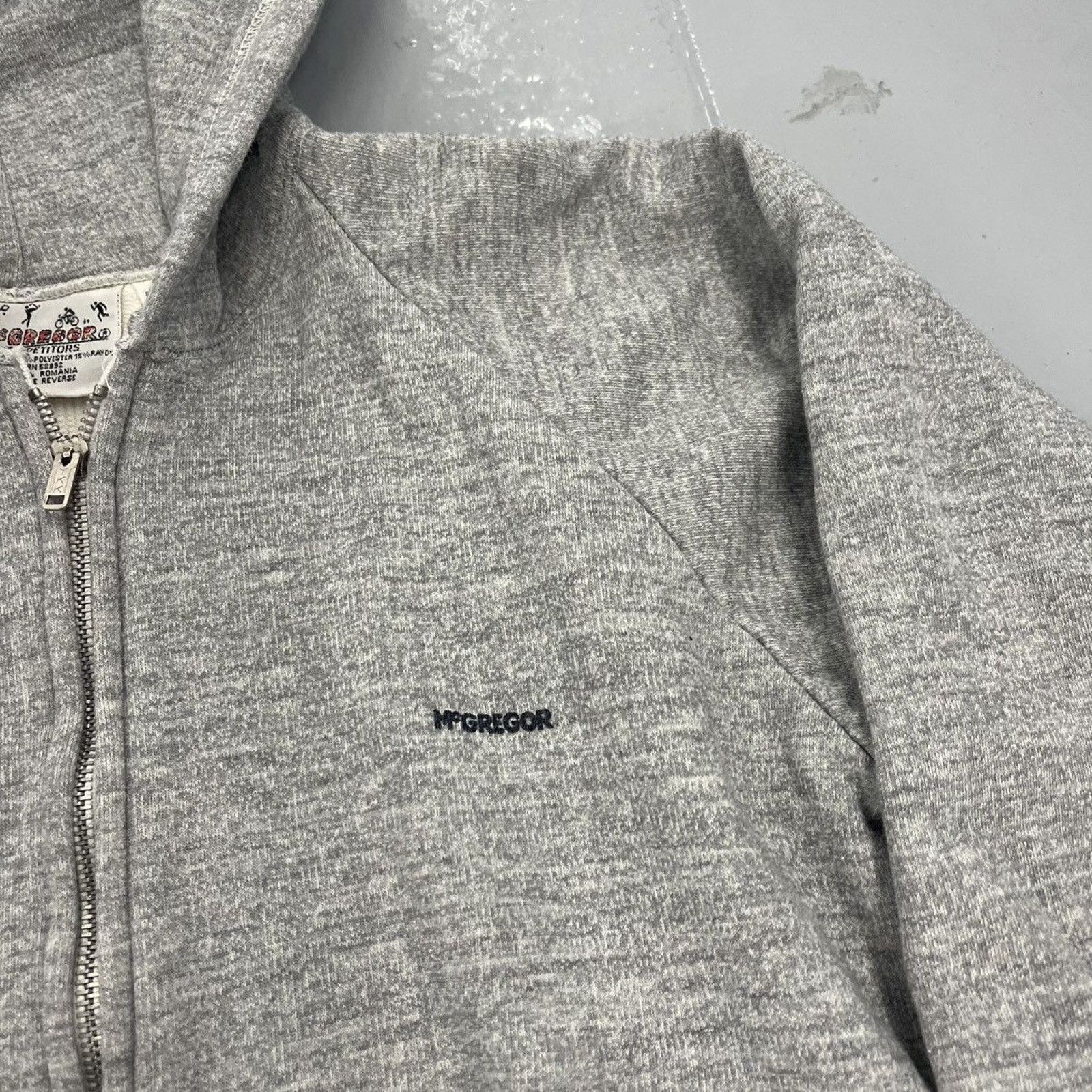 McGregor Vintage 80s McGregor Grey Thermal Lined Zip Up Hoodie Size US S / EU 44-46 / 1 - 2 Thumbnail