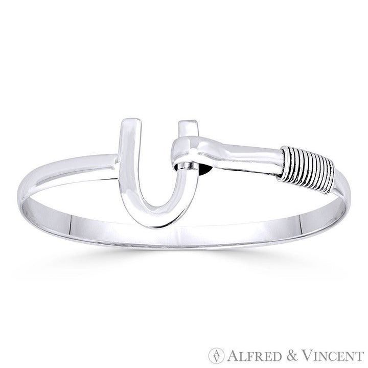 Other "U" Charm & Coiled Wire Cuff Bangle in .925 Sterling Silver Size ONE SIZE - 1 Preview