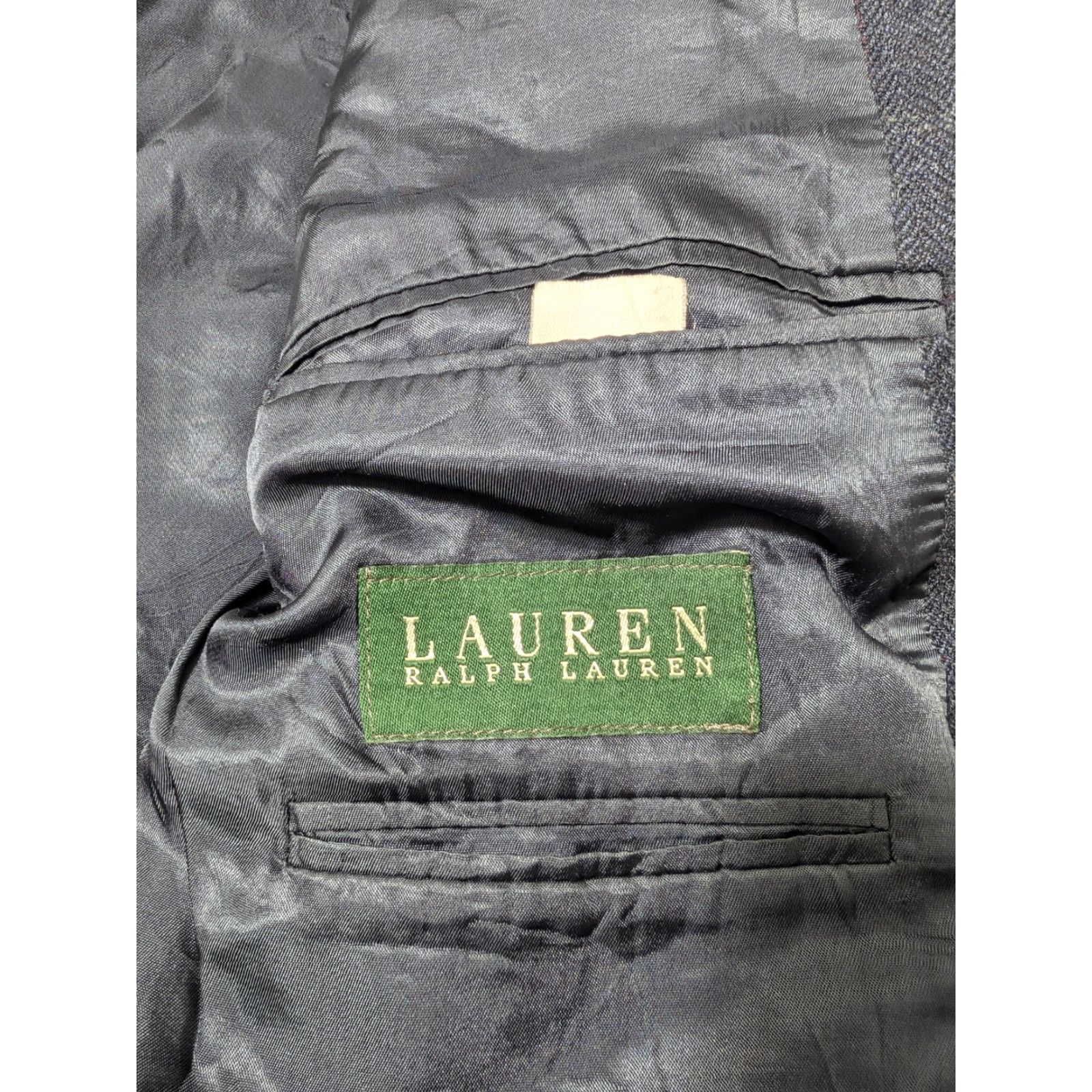 Ralph Lauren Lauren Ralph Lauren Blazer Mens 54L Blue Harringbone Plaid Two Button Sport Coat Size 54R - 3 Thumbnail