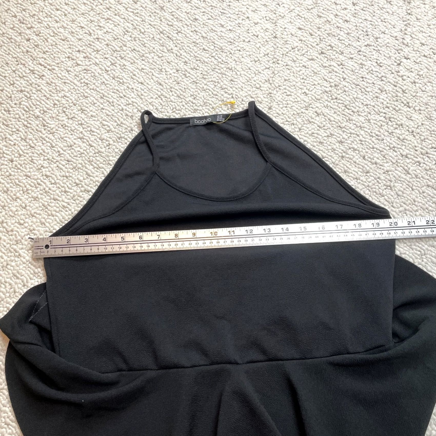 Boohoo Boohoo Shift Dress Womens Black Midi Sleeveless Ruffle Tier Waist Polyester 14 Size XL / US 12-14 / IT 48-50 - 7 Thumbnail