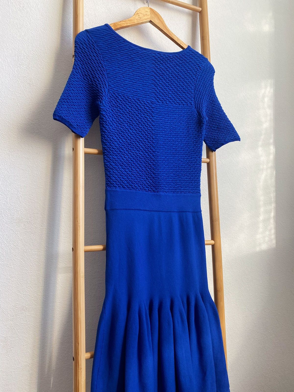 Alexander McQueen Alexander McQueen Auth 38 IT Midi Blue Knit Cotton Dress Size XS / US 0-2 / IT 36-38 - 12 Thumbnail