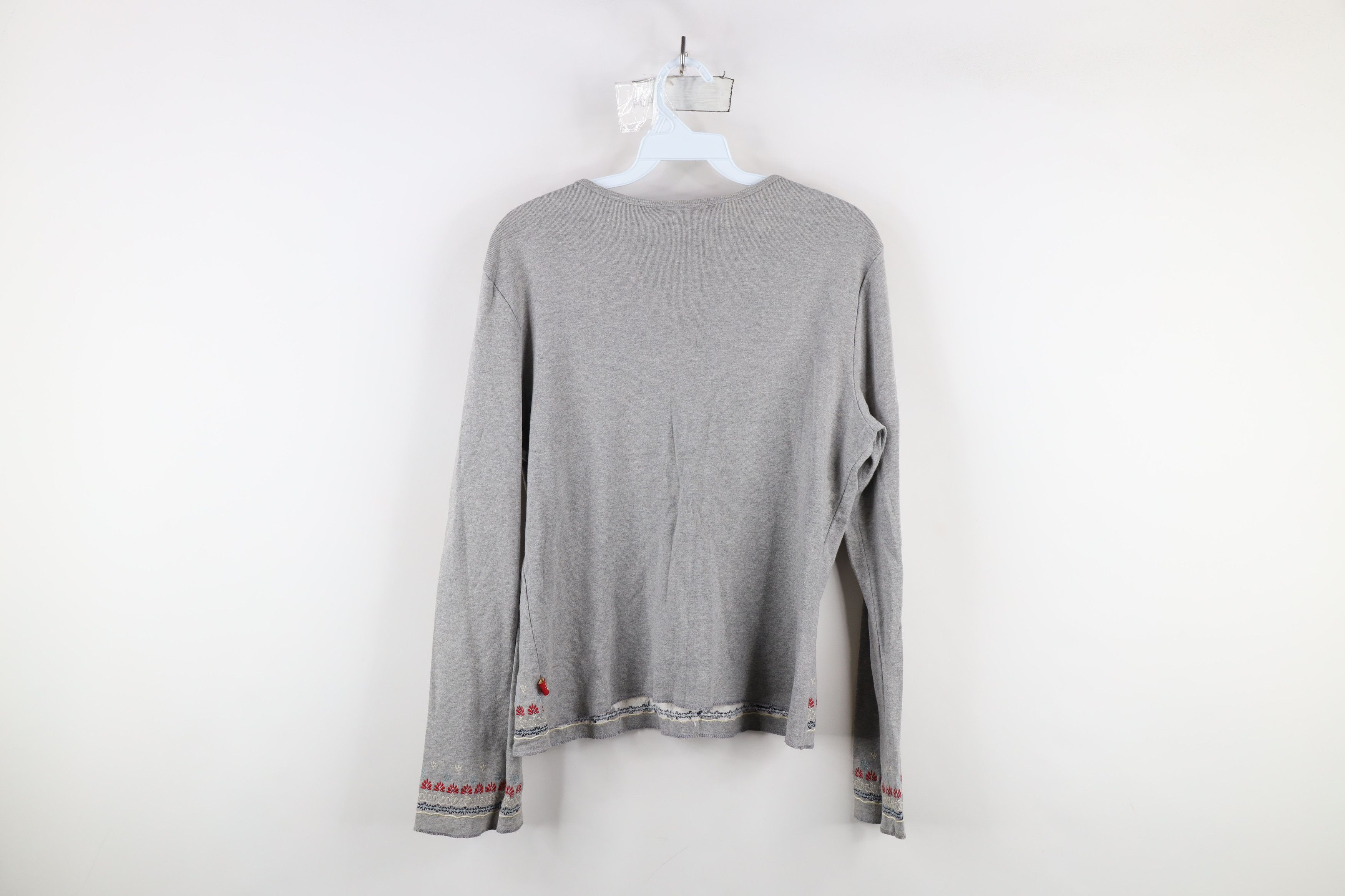 Vintage Vintage 90s Y2K Mudd Babydoll Ribbed Thermal T-Shirt Gray Size L / US 10 / IT 46 - 12 Thumbnail