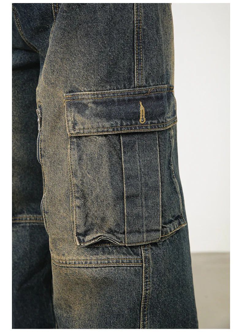 Japanese Brand × Vintage Baggy Washed Multi-Pocket Zipper Cargo Jeans Size US 30 / EU 46 - 4 Thumbnail