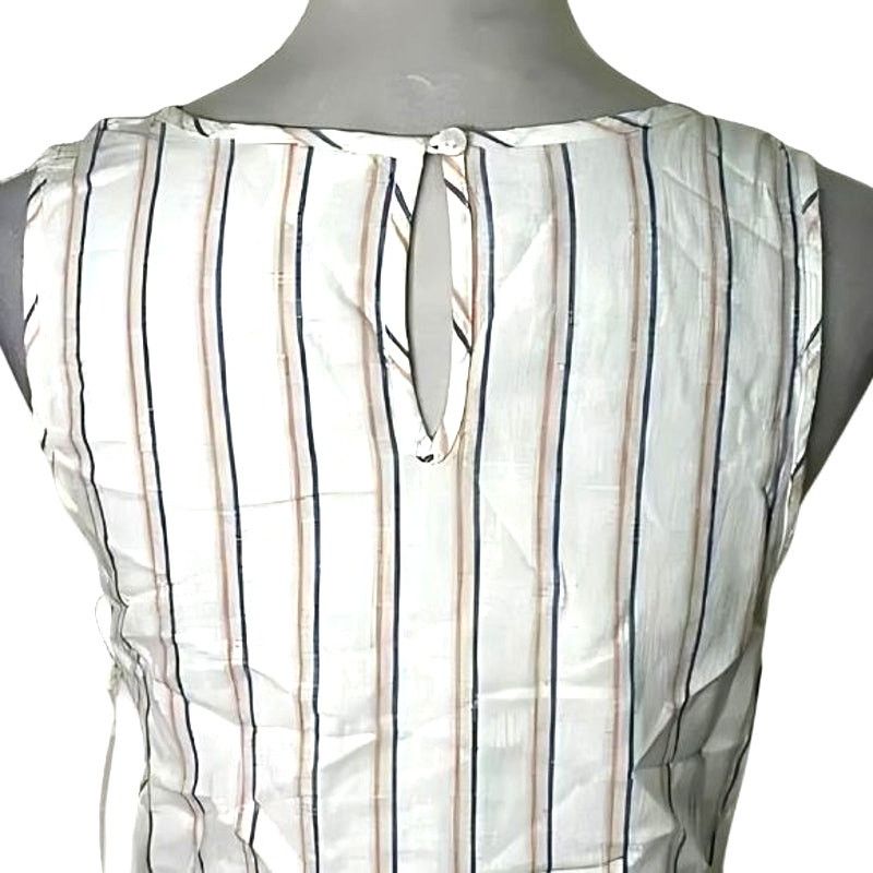 Other Caslon Blouse Sleeveless Button Striped White/Multi XS NWT Size XS / US 0-2 / IT 36-38 - 5 Thumbnail