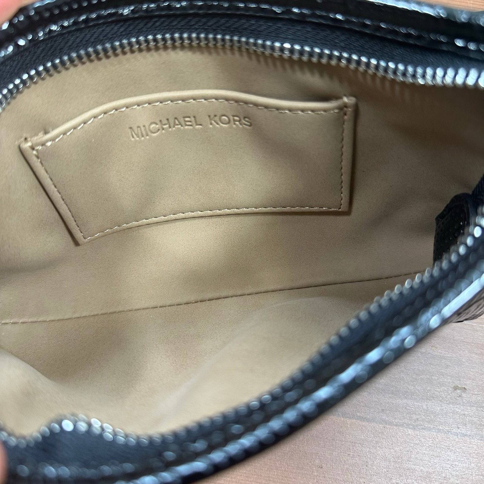 Michael Kors Michael Kors Black Patent Monogram Embossed Belted Bag Size ONE SIZE - 8 Thumbnail