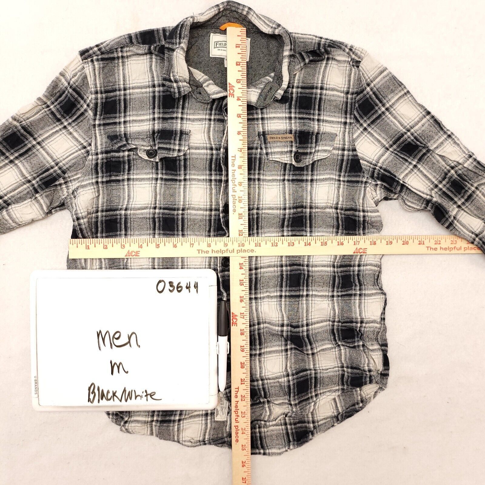 Field & Stream Field & Stream Tartan Flannel Shirt Mens Size Medium M Black Size US M / EU 48-50 / 2 - 6 Thumbnail