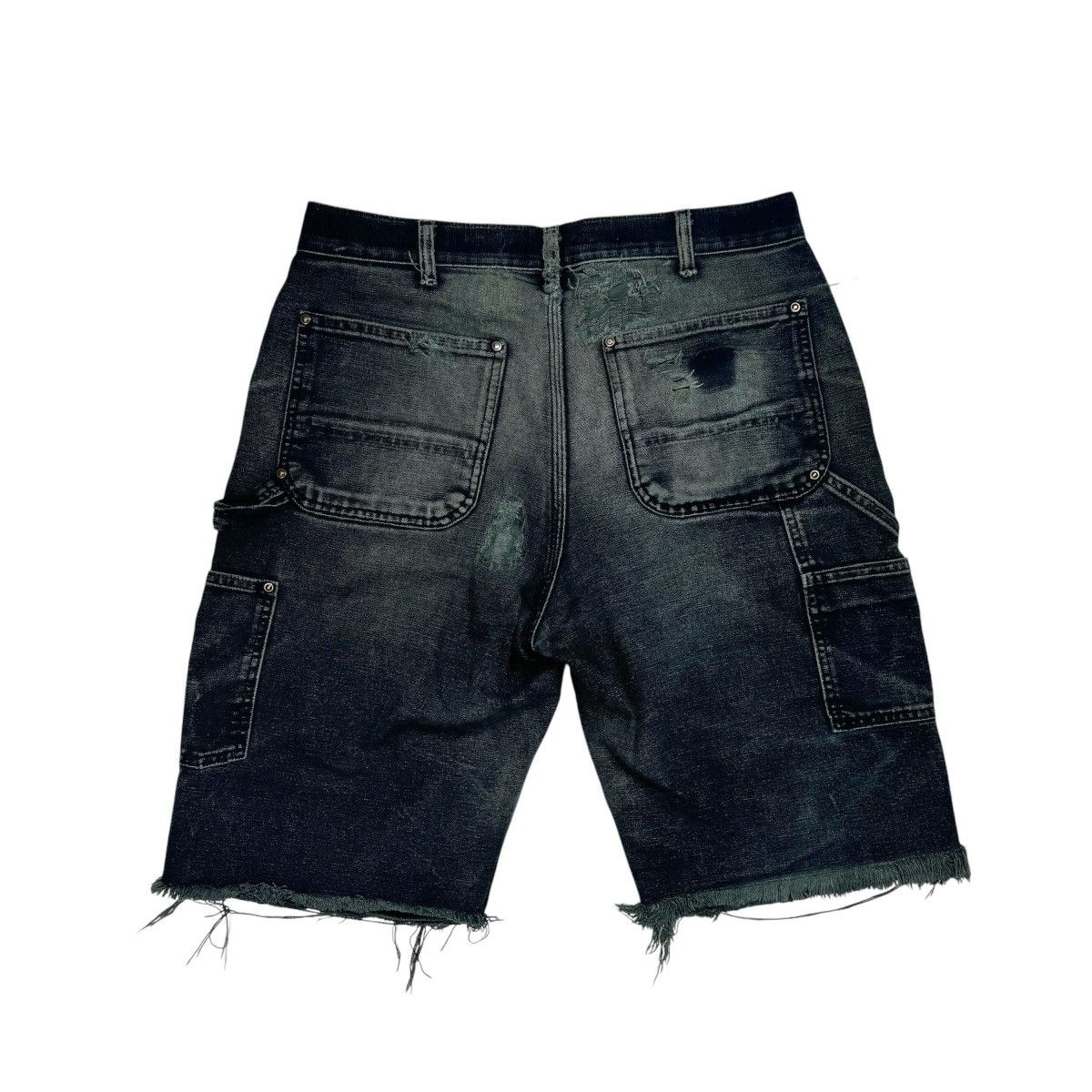 Vintage VINTAGE THRASHED FADED BLACK DOUBLE KNEE SHORTS Size US 32 / EU 48 - 5 Thumbnail