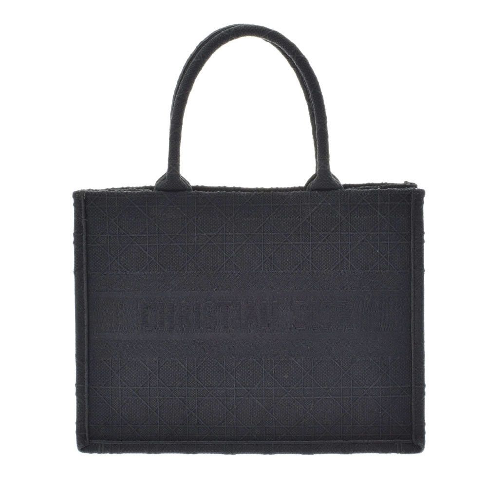 image of Christian Dior Book Tote Bag Medium Canvas Handbag Black, Women's