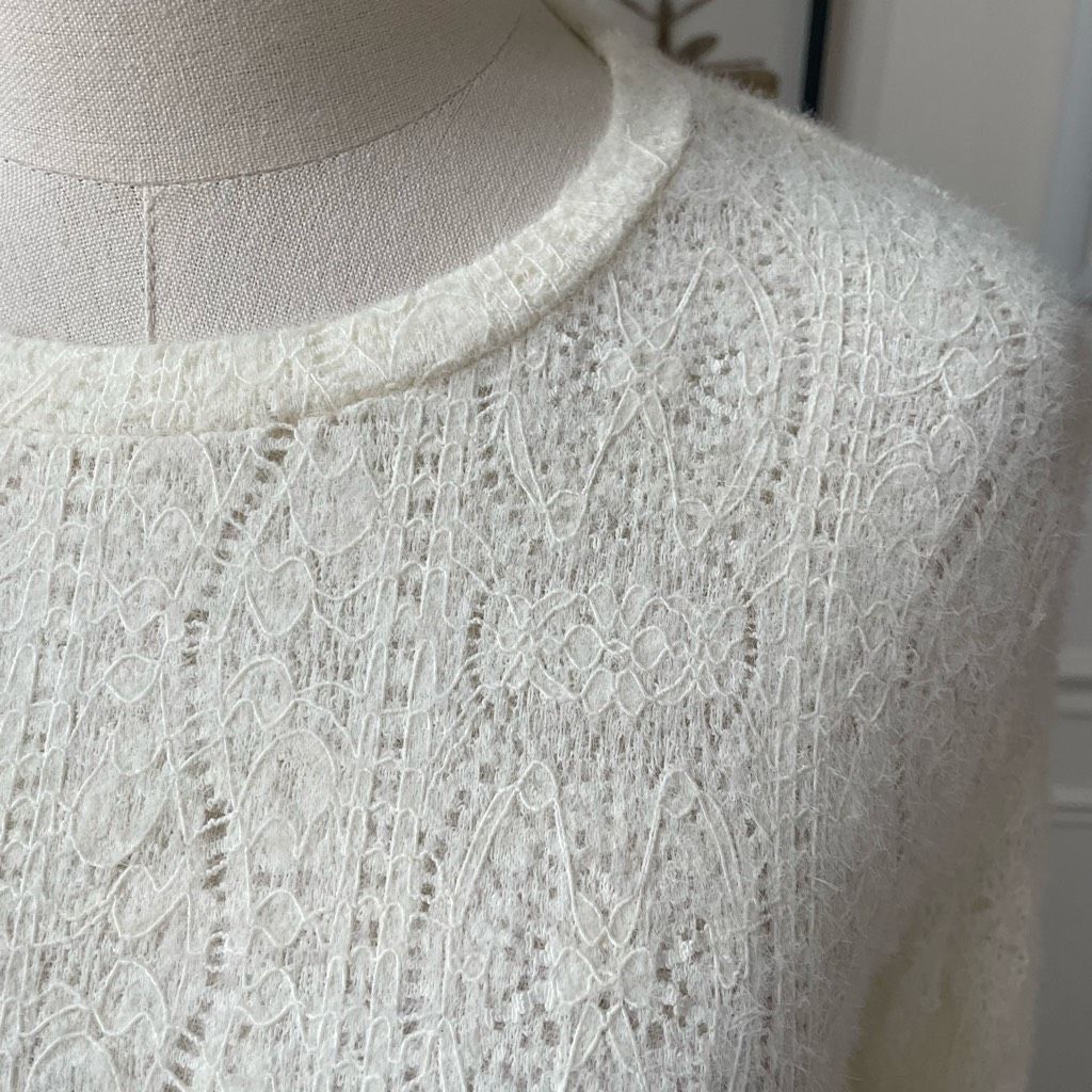 Other NWT Commense Floral Hollow Knit Crew Neck Long Sleeve Top Iv Size L / US 10 / IT 46 - 3 Thumbnail