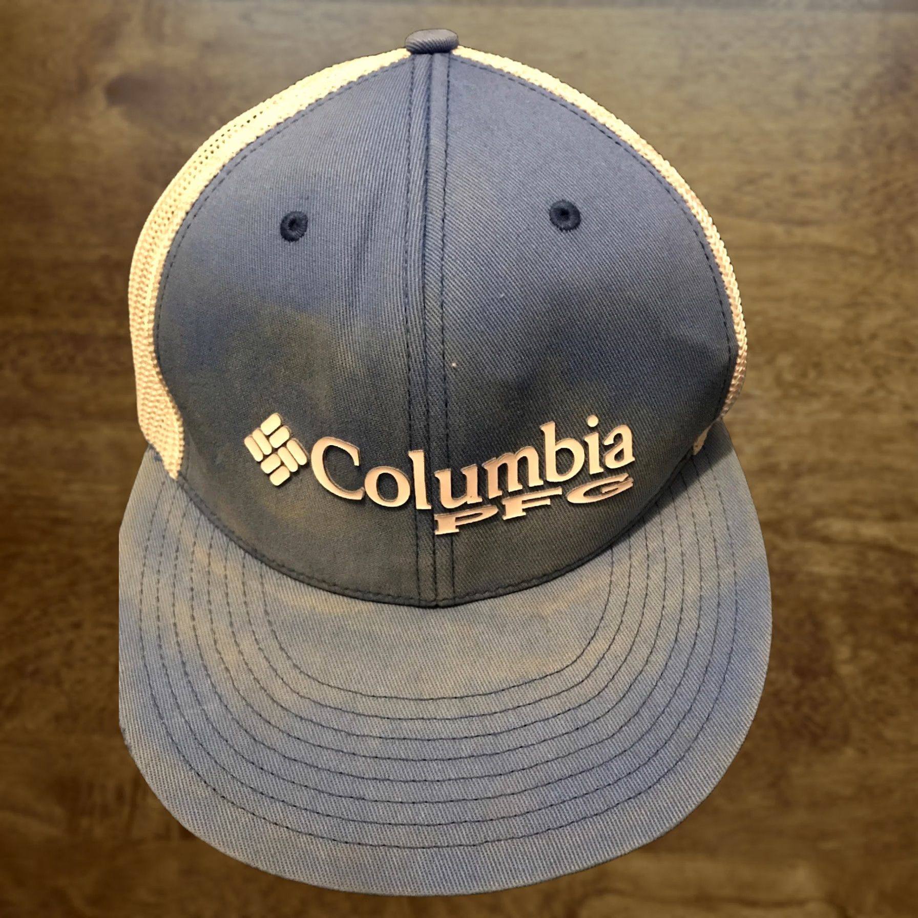 Vintage Columbia Hat Baseball Cap Men S Blue White PFG Lightweight Mesh Solid Casual Cap Size ONE SIZE - 1 Thumbnail