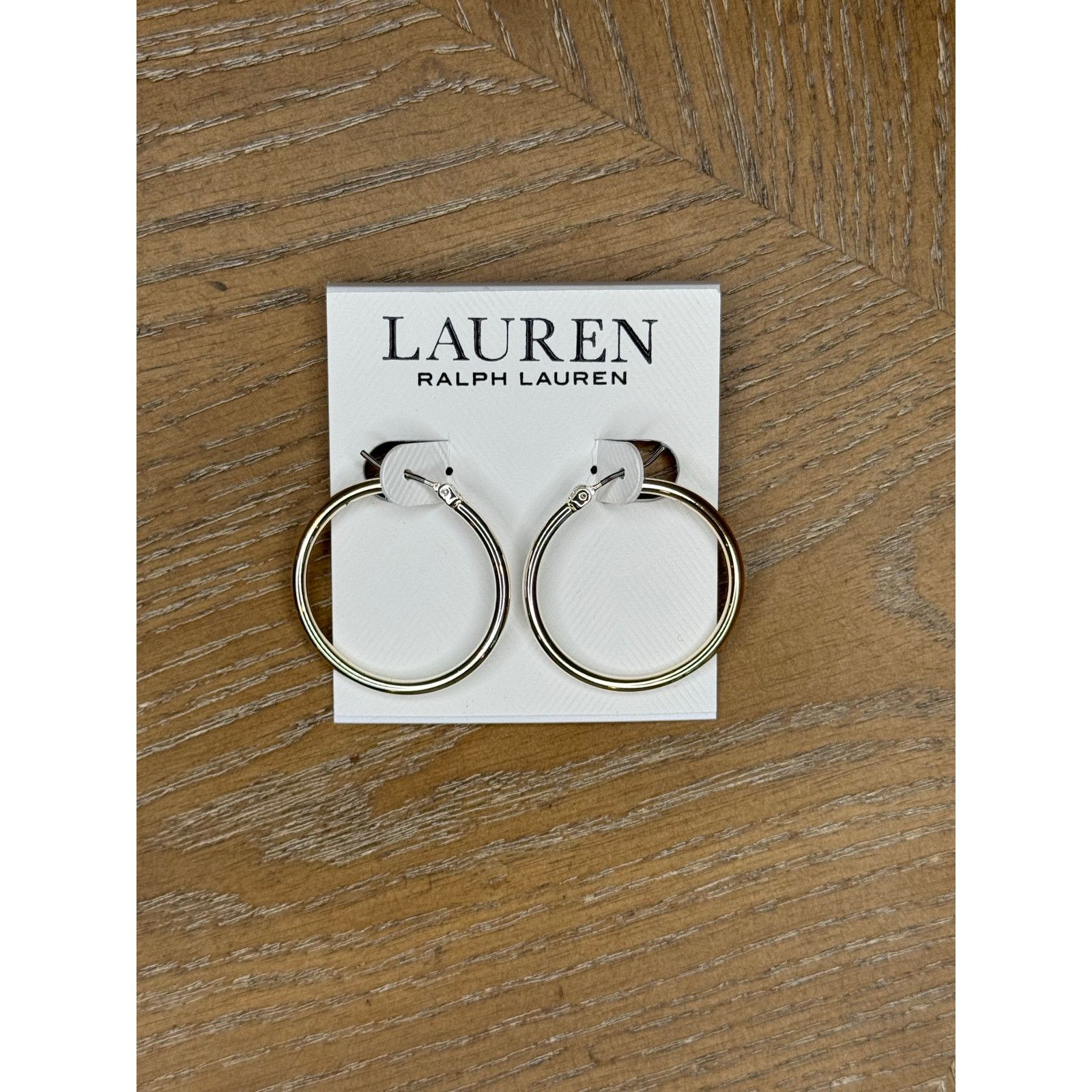 Ralph Lauren Lauren Ralph Lauren Gold Tone Large Hoop Earrings Classic Sn Size ONE SIZE - 1 Thumbnail