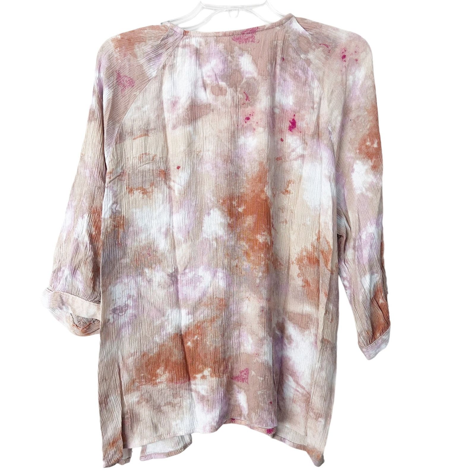 Other Maurices Pink Tie Dye Blouse Sz 1X Size XL / US 12-14 / IT 48-50 - 4 Thumbnail