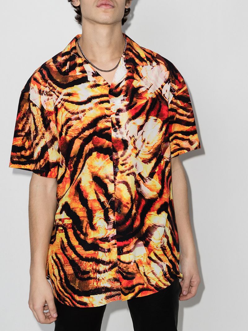 Y/Project Tiger Silk Shirt Size US M / EU 48-50 / 2 - 2 Thumbnail