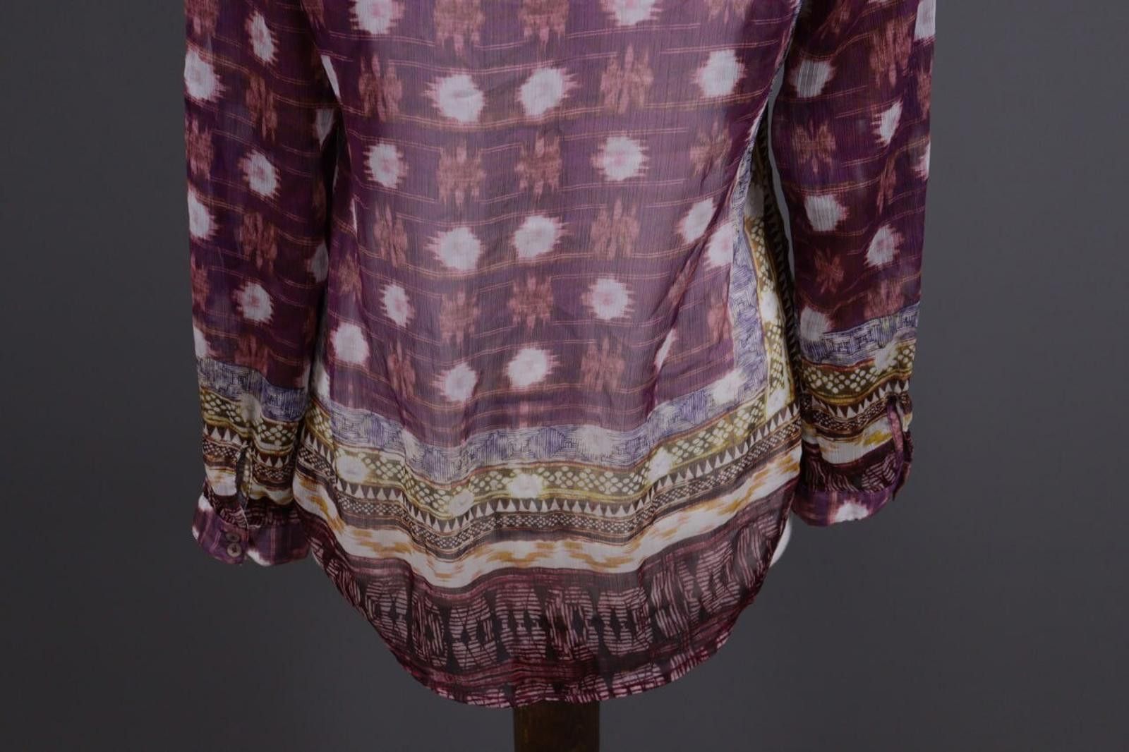 Designer Emily Van Den Bergh Burgundy Aztec Blouse Shirt Size 40 Size M / US 6-8 / IT 42-44 - 12 Thumbnail