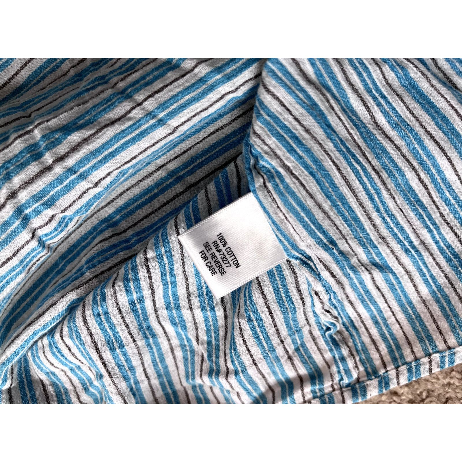 Croft & Barrow Women's Blue Striped Croft and Barrow Button Front Shirt L Size L / US 10 / IT 46 - 5 Thumbnail