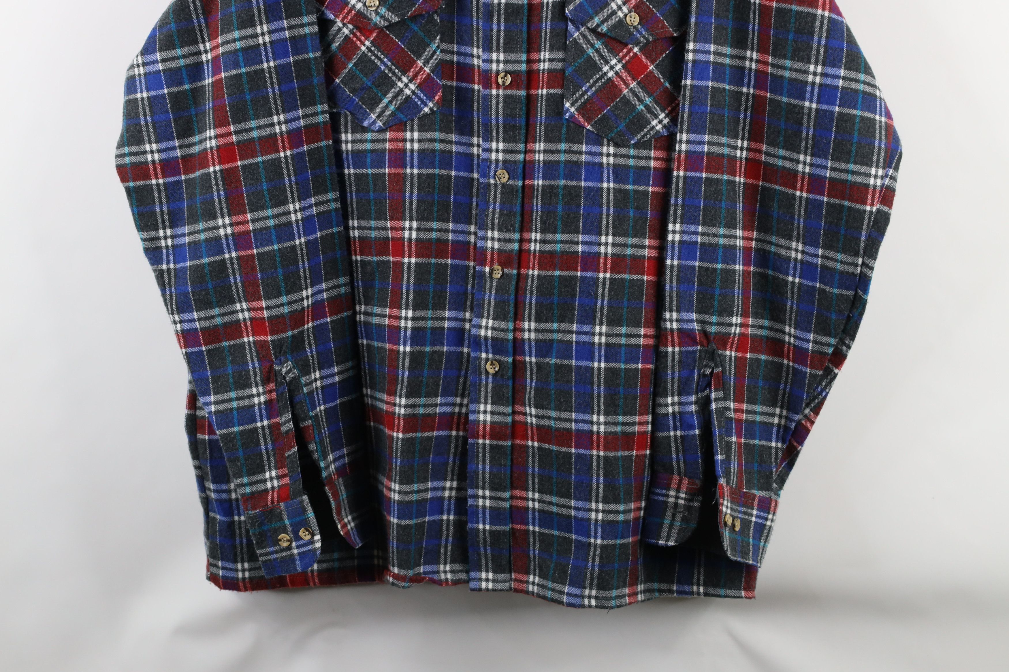 Vintage Vintage 70s Streetwear Pocket Collared Button Shirt Plaid Size US L / EU 52-54 / 3 - 3 Thumbnail