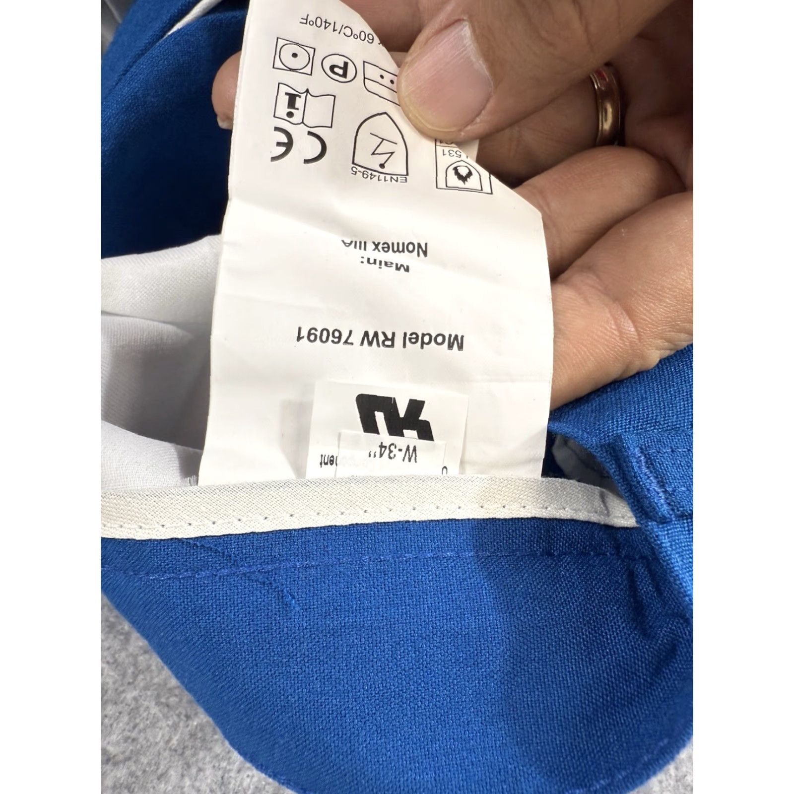 Red Wing VINTAGE? No — Final title: Red Wing Flame Resistant FR Work Wear Pants Men 34X34 Blue Reflective Stripe NWT FR Pants Mens 34x34 Blue Reflective Stripe Size US 34 / EU 50 - 7 Thumbnail