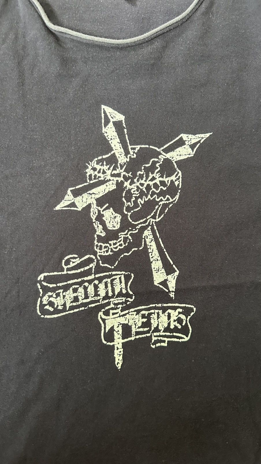 Japanese Brand VINTAGE SHELLNA JEANS SKULL CROSS TEE Size US L / EU 52-54 / 3 - 2 Thumbnail