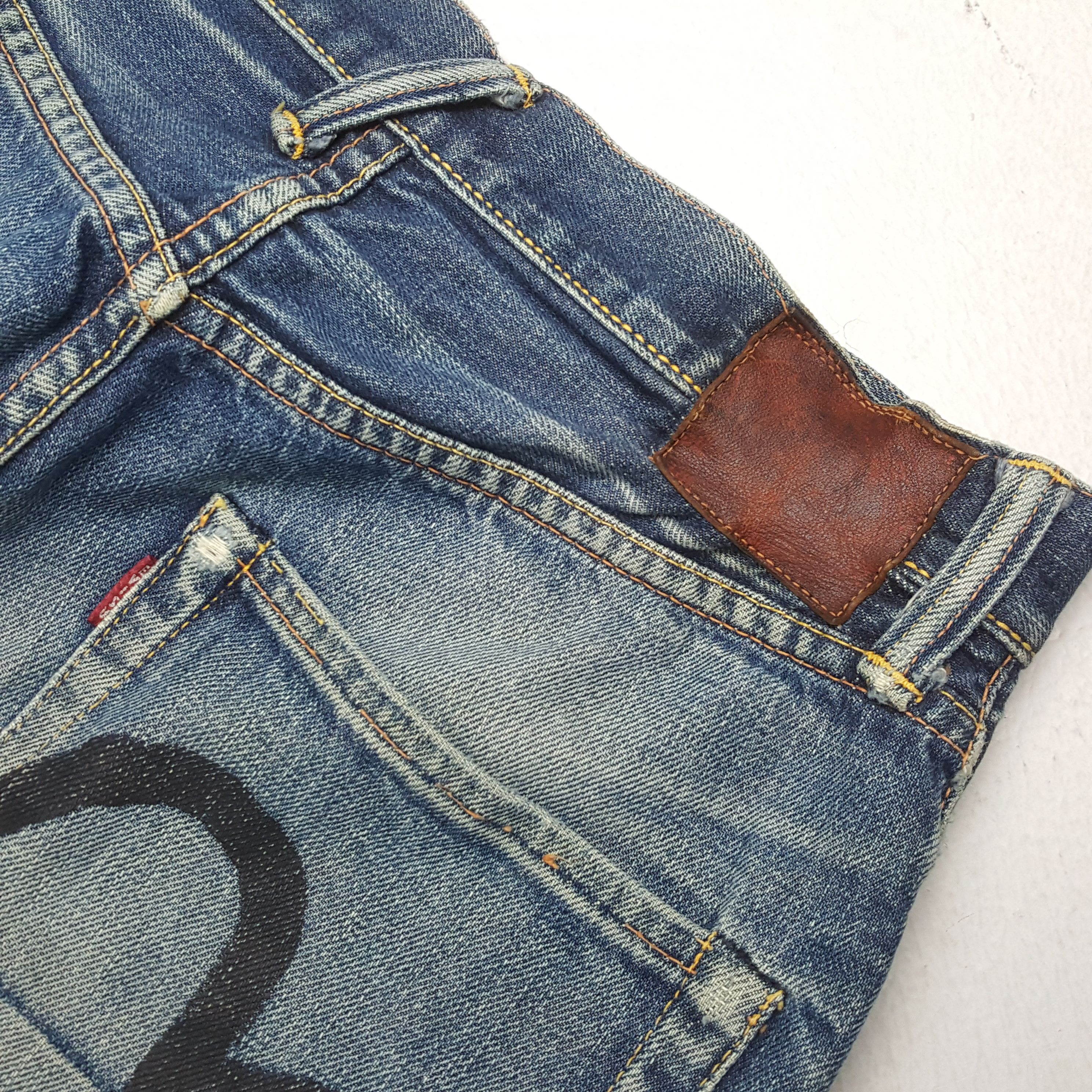 Evisu × Japanese Brand × Vintage Vintage EVISU Japanese Brand Daicock Custom Distressed Jeans Size US 27 - 15 Thumbnail