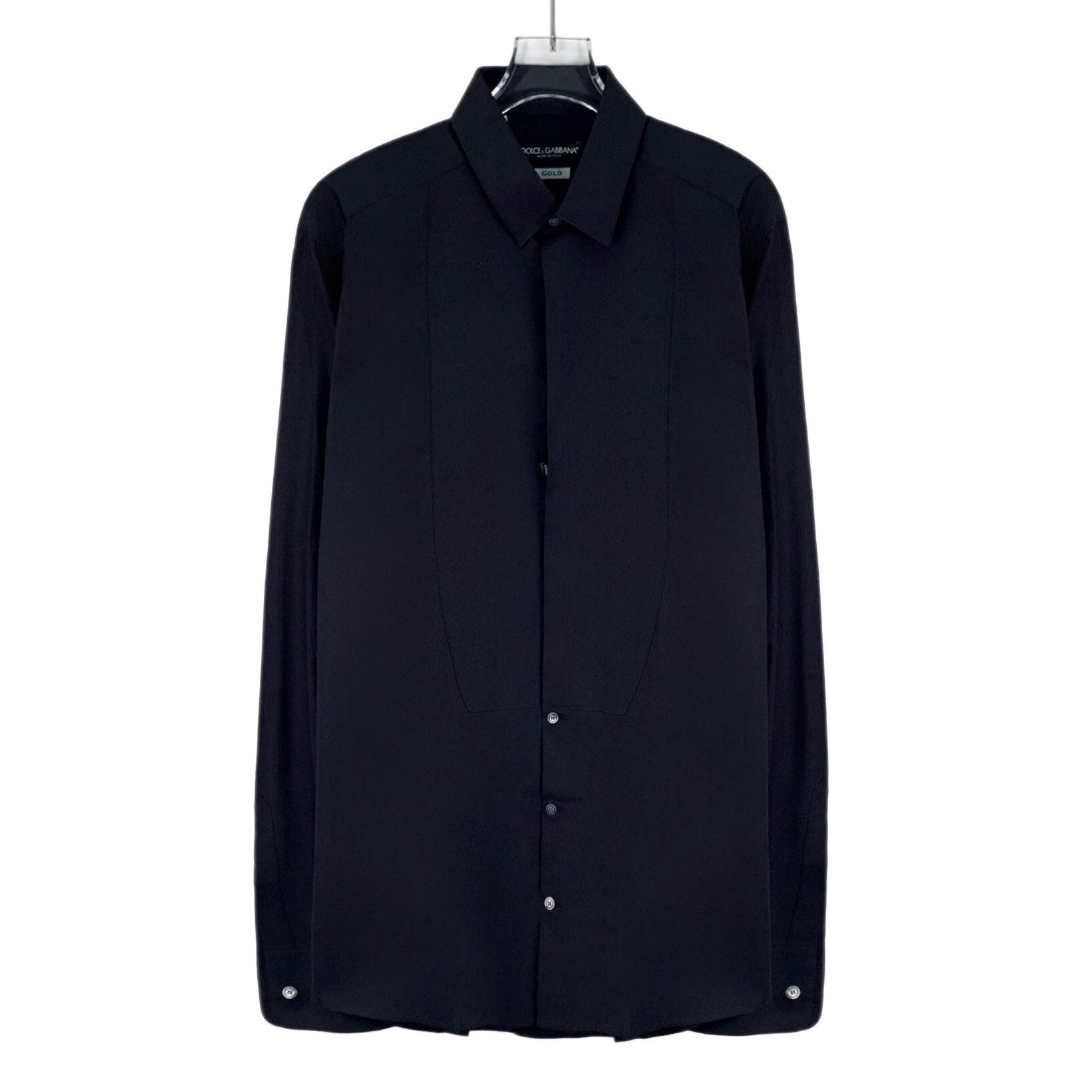 Dolce & Gabbana Dolce & Gabbana Black Cotton Gold Fit Shirt 40 Size US M / EU 48-50 / 2 - 1 Thumbnail