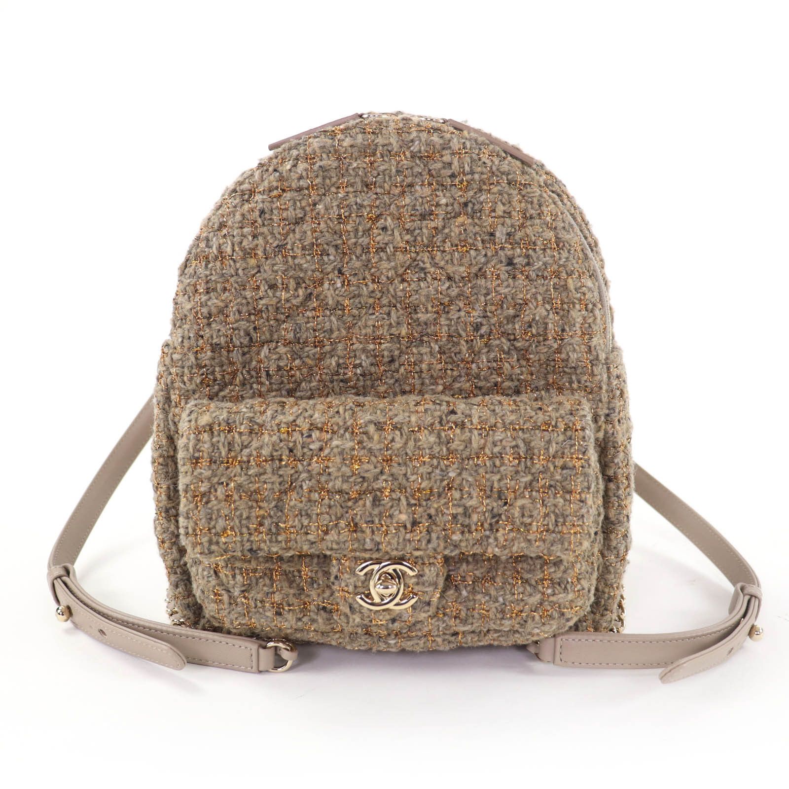 Chanel CHANEL COCO Mark Matelasse Tweed Backpack Textile Backpack DUTY FREE for USA