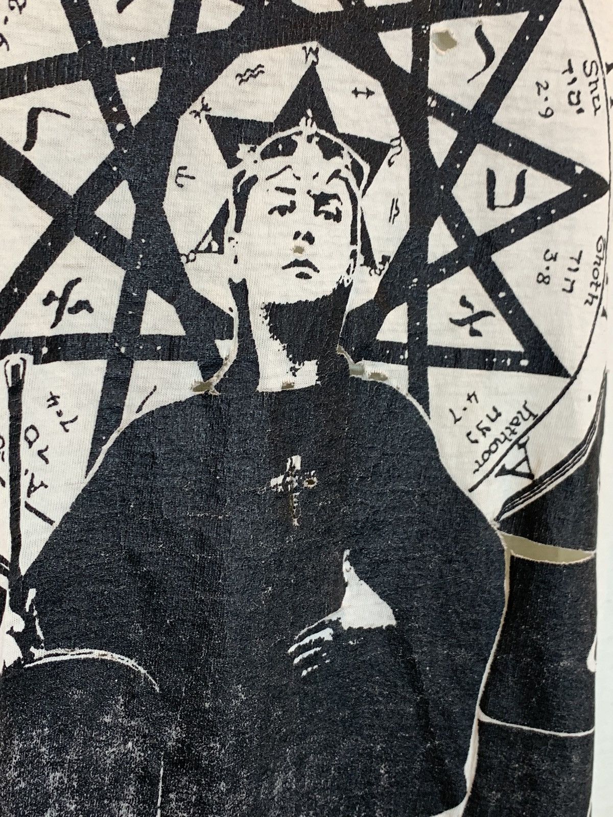 Vintage RARE Vintage 80’s Aleister Crowley Occult Art Portrait Shirt Size US L / EU 52-54 / 3 - 4 Thumbnail