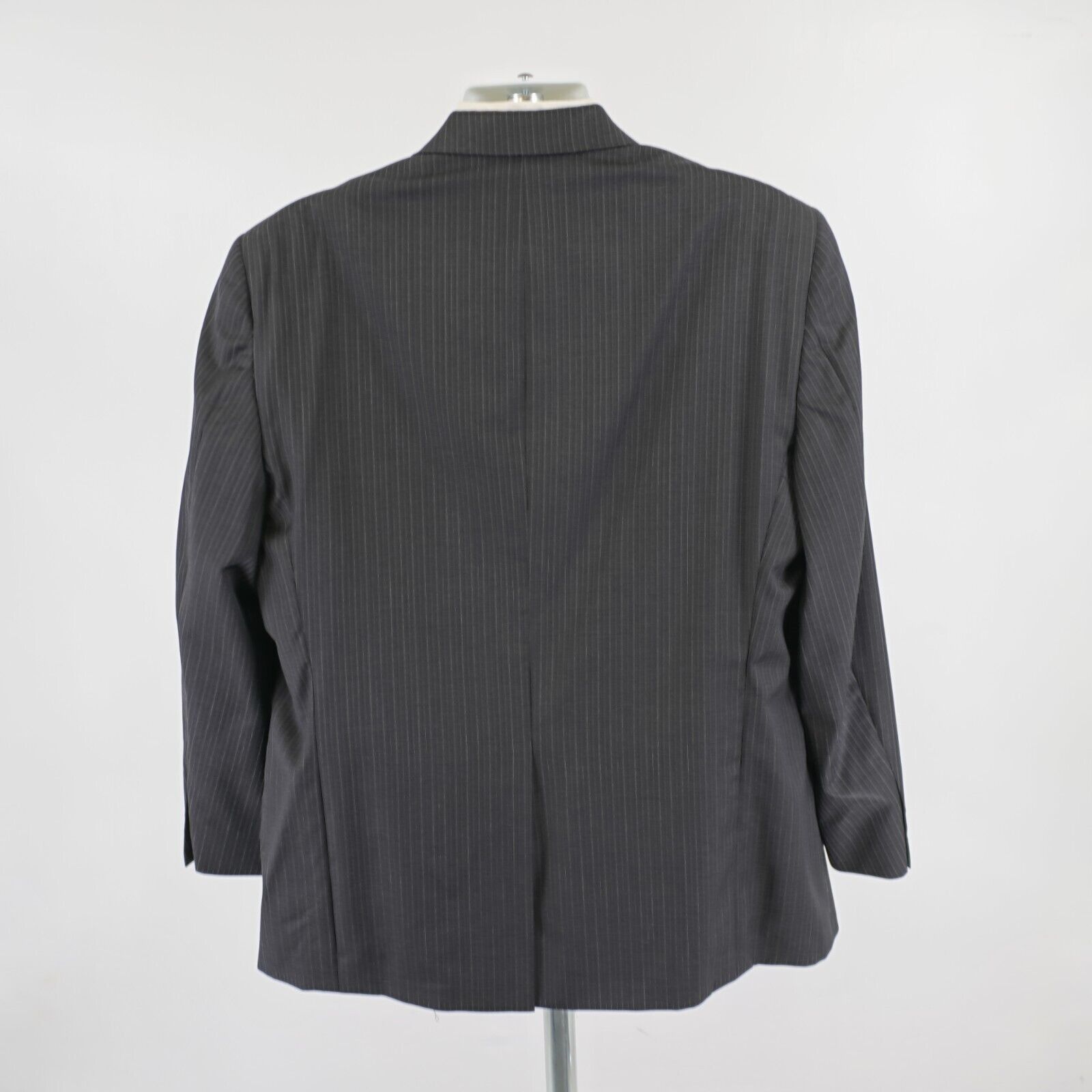 Hart Schaffner Marx Hart Schaffner Marx Black Striped Wool 2 Button Suit Jacket Size 42R - 6 Thumbnail