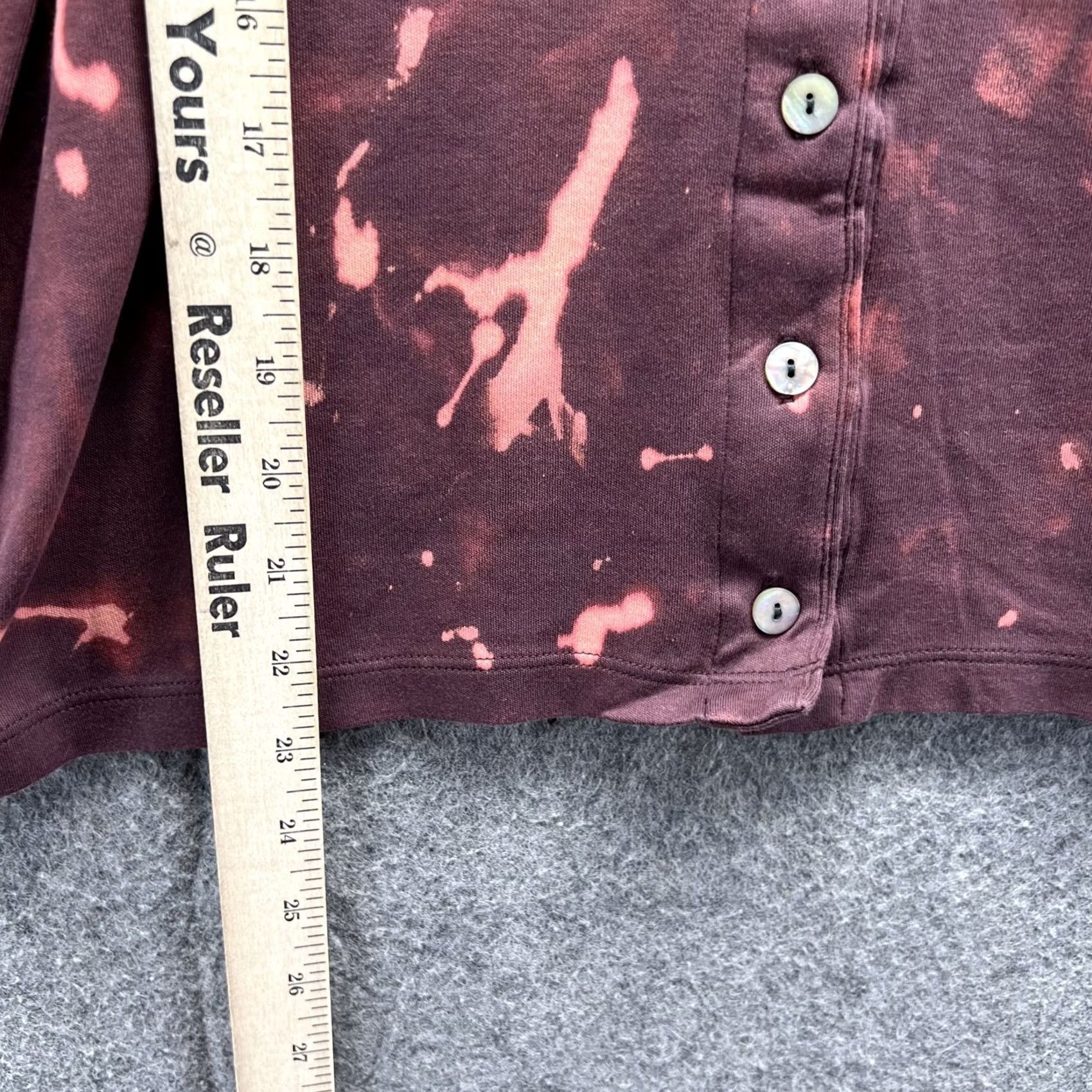 Vintage LL Bean Shirt Womens Small Bleach Dyed Henley Long Sleeve Button Top Purple/Geometric 100% Cotton Womens + Modern, Unique, Casual, All Seasons Size S / US 4 / IT 40 - 7 Thumbnail