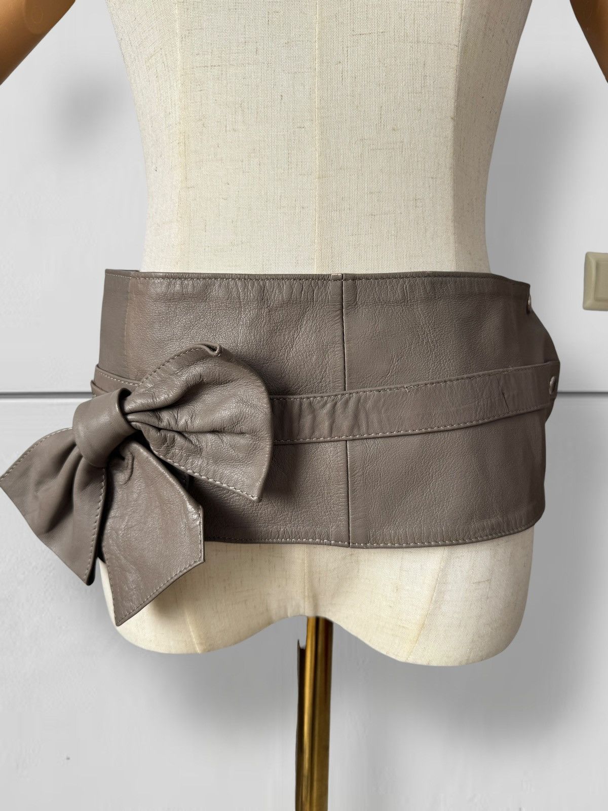 Morgan De Toi Morgan Vintage Archive Y2K Real Leather Wide Leather Belt Size ONE SIZE - 2 Thumbnail