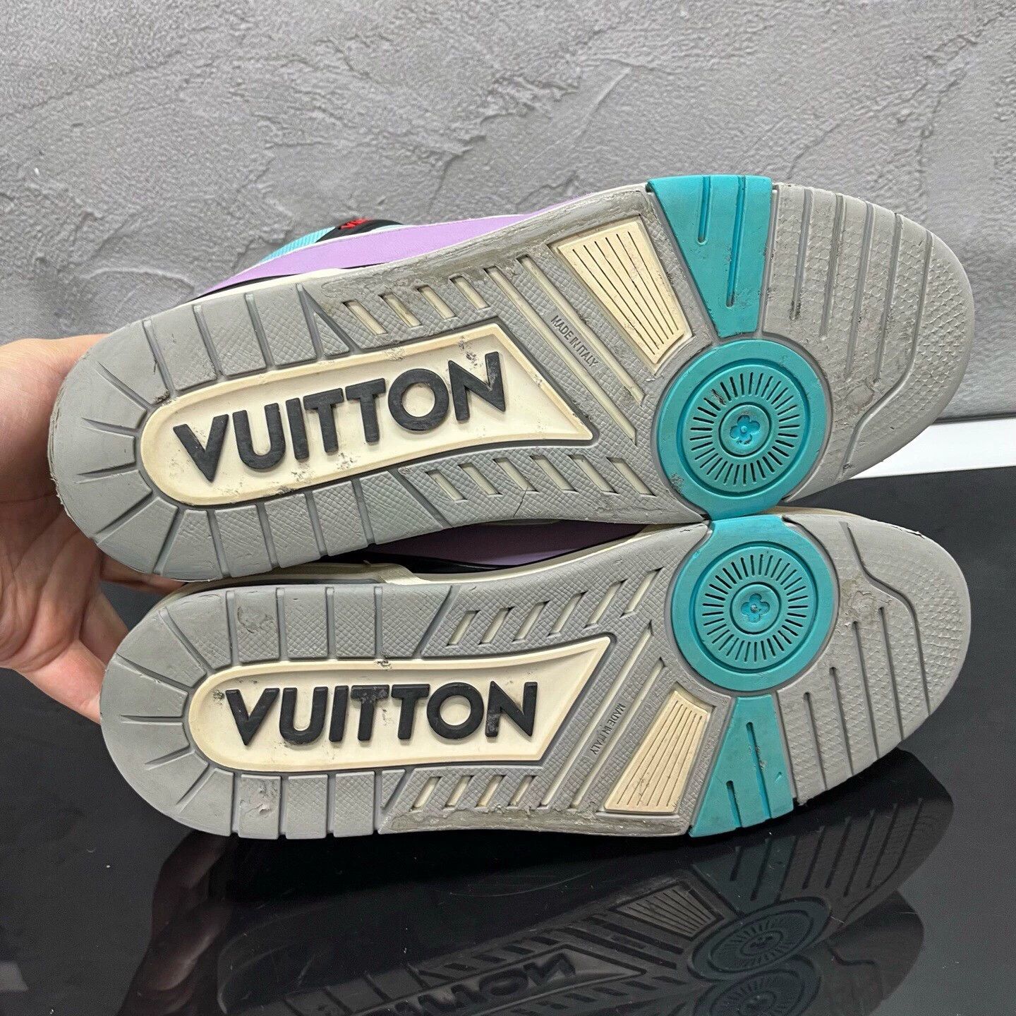 Louis Vuitton LV Trainer blue purple macaron UK8.5/42.5 98 new minor wear Size US 8.5 / EU 41-42 - 6 Thumbnail