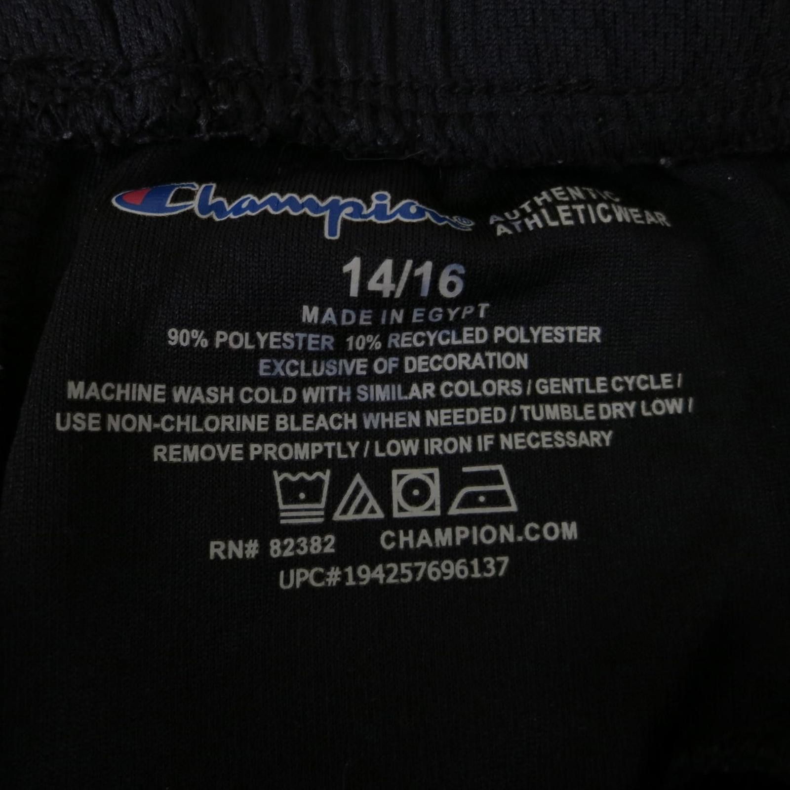 Champion Boys' 14/16 Champion Black Athletic Shorts with Logo Print Size US 26 / EU 42 - 5 Thumbnail
