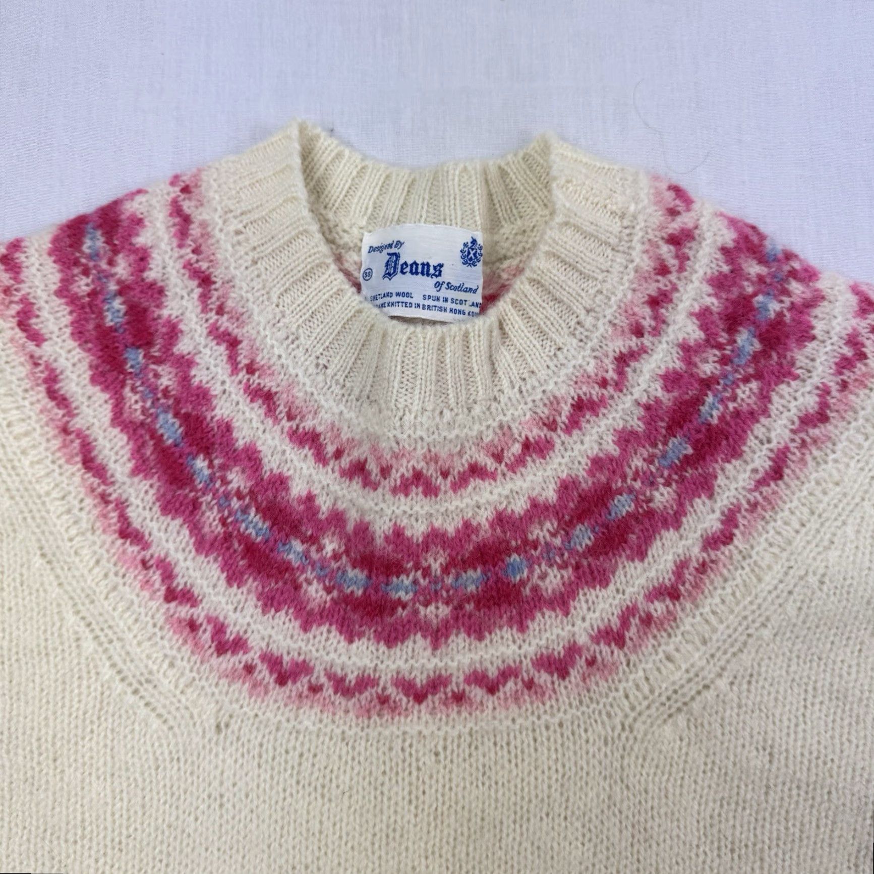 Vintage VINTAGE Deans Of Scotland Sweater Womens 38 Cream 1970s 100% Wool Shetland Size S / US 4 / IT 40 - 3 Thumbnail
