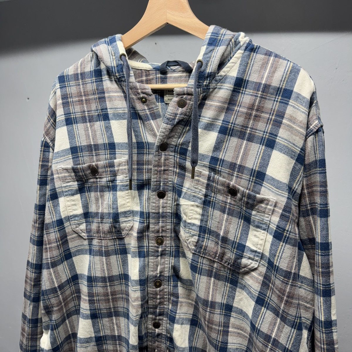 Vintage LL Bean Hooded Plaid Flannel Shirt ERD Grunge Chrome Size US XL / EU 56 / 4 - 5 Thumbnail