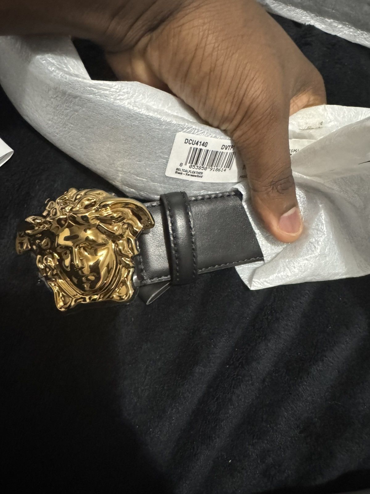Versace Black Versace Palazzo Belt Size 32 - 3 Thumbnail