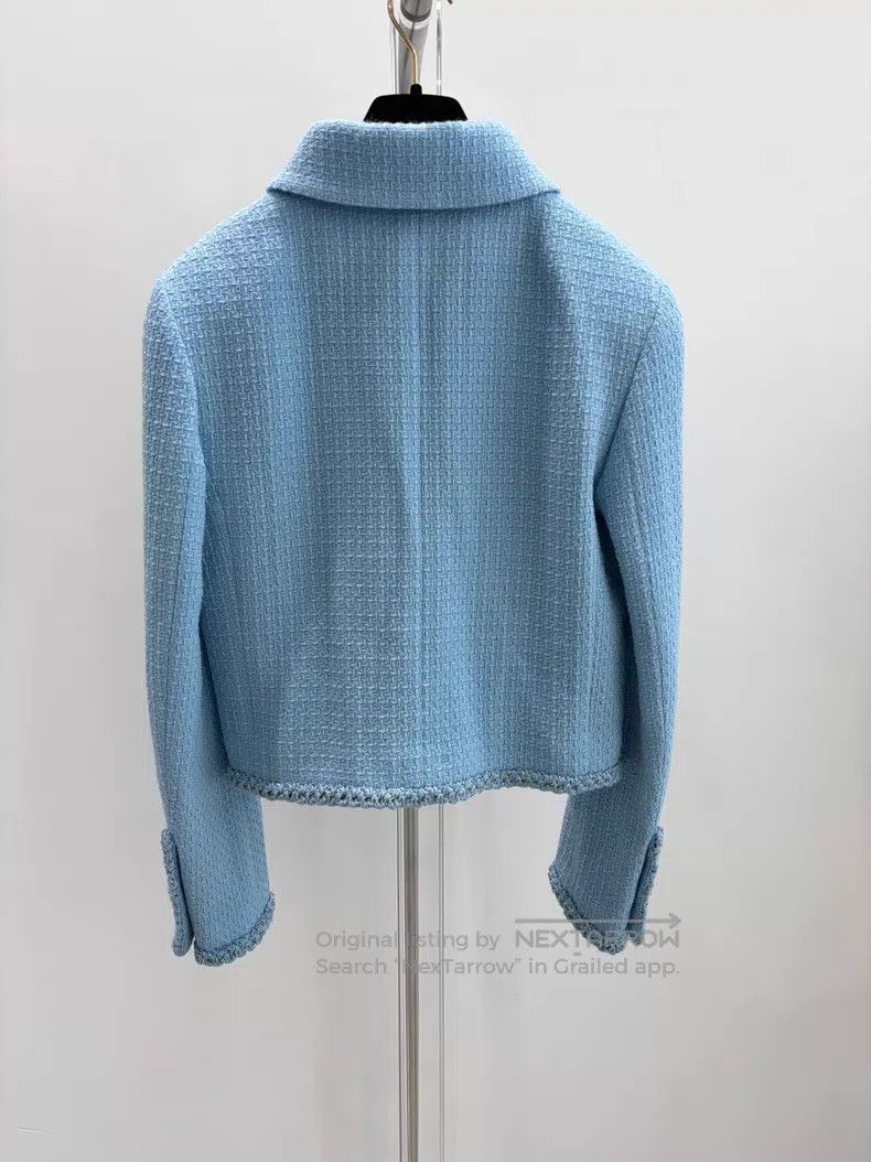 Chanel Chanel Soft tweed blue coat Size XS / US 0-2 / IT 36-38 - 2 Thumbnail