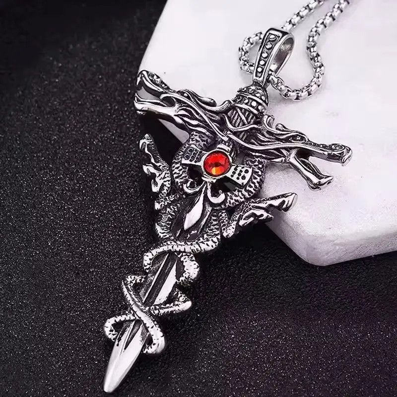 Japanese Brand Gothic Skeleton Cross Necklace Size ONE SIZE - 1 Thumbnail